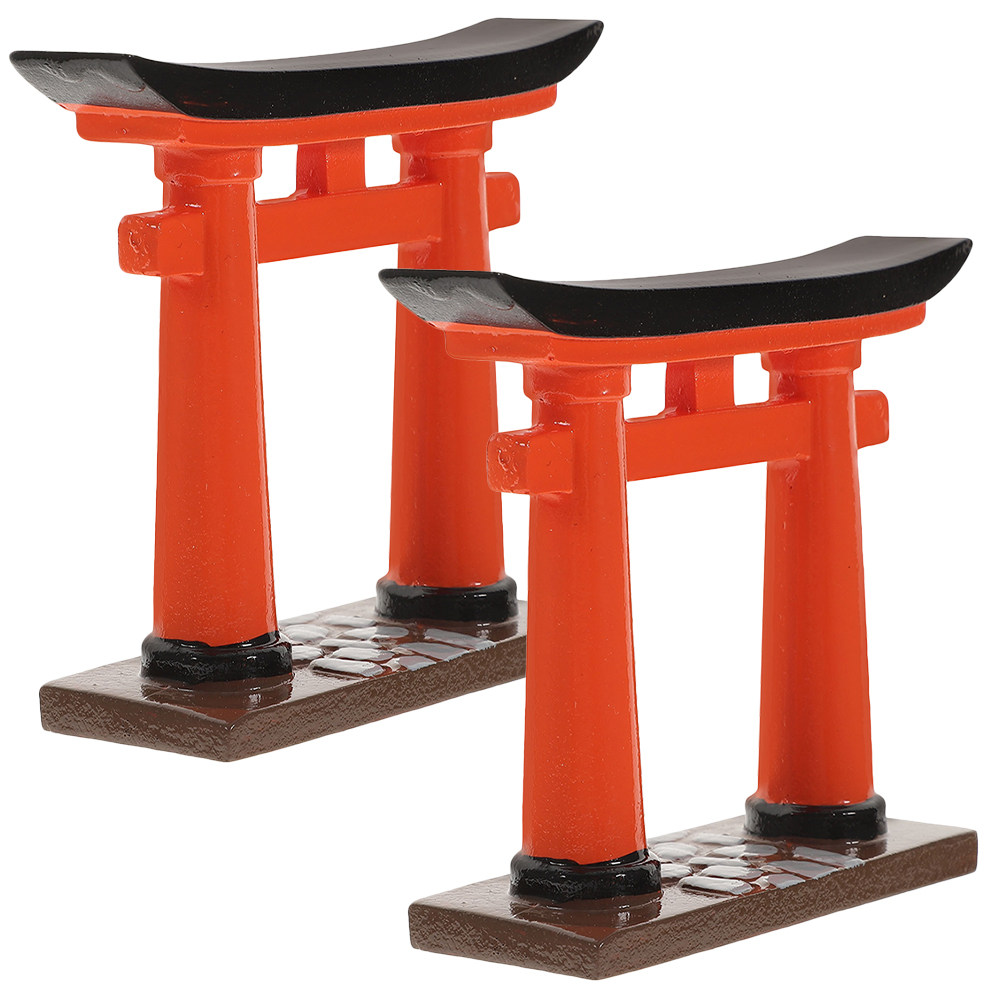 Aquarium Fish Japanese - ประตูโทริอิญี่ปุ่นขนาดเล็ก 2 ชิ้น ทำจากเรซิน สำหรับตกแต่งบ้าน ตู้ปลา