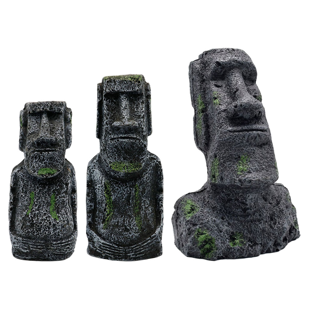 Aquarium Fish Gallery - Aquarium Moai รูปปั้นเกาะอีสเตอร์หัวเครื่องประดับรูปปั้นถังปลาภูมิทัศน์ตกแต่งบ้าน Tabletop Terrarium Aquascaping
