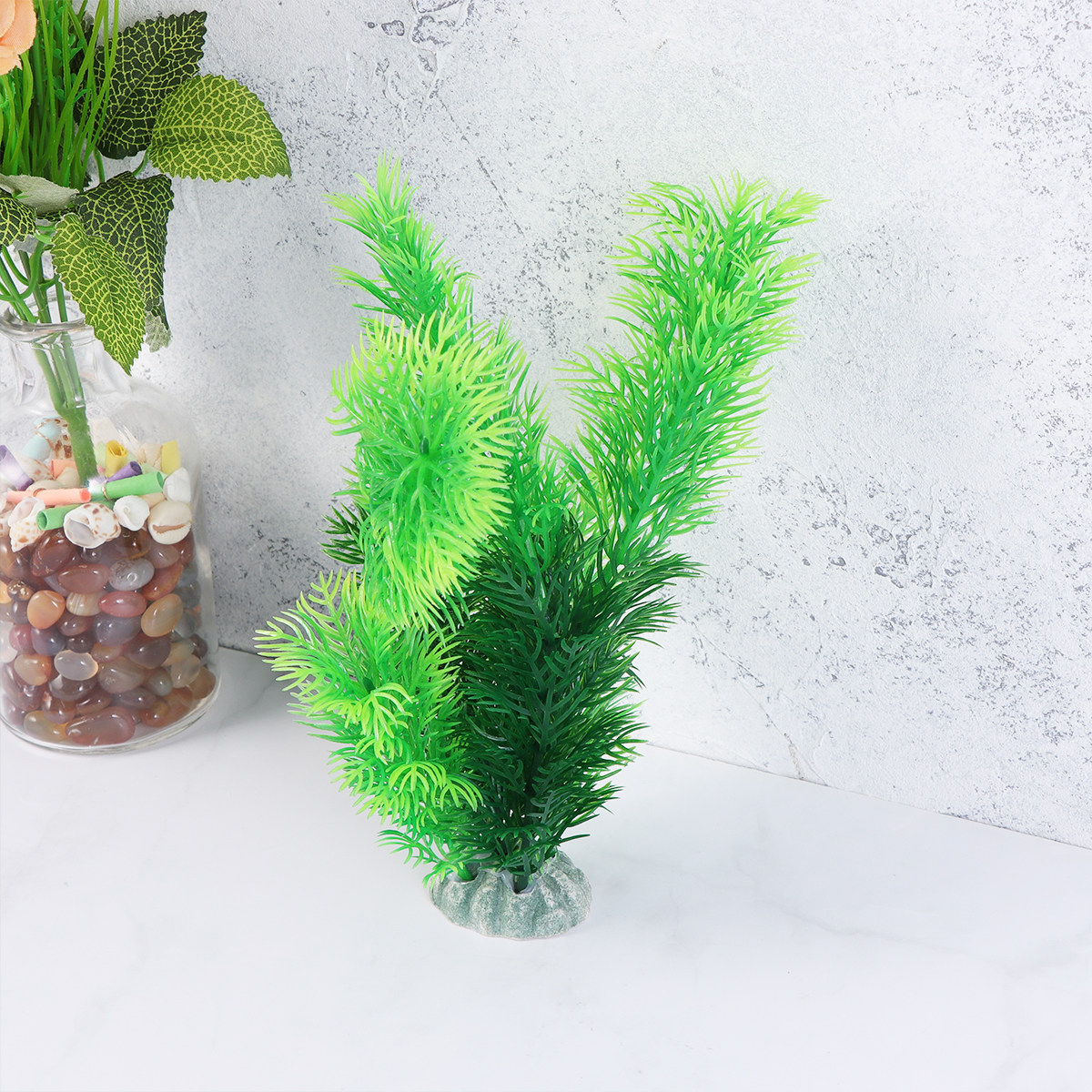 Aquarium Fish Low Maintenance - 5 ชิ้น หญ้าปลอมเสมือนจริง สำหรับตกแต่งตู้ปลา จัดสวนหิน ดูแลง่าย