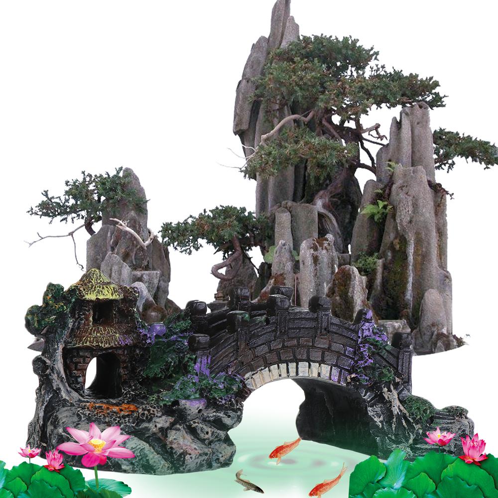 Aquarium Fish Bridge - ต้นไม้ประดับ ต้นไม้จำลอง อุปกรณ์สำหรับสัตว์น้ำ สะพานจำลอง หินจำลอง เรซิ่น