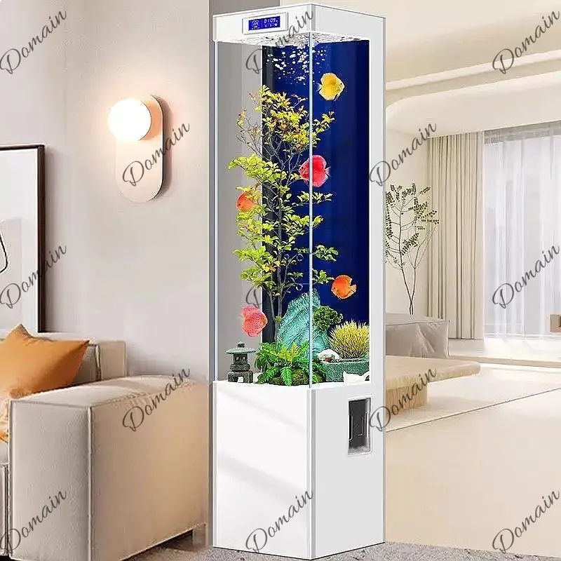 Aquarium Fish Low Maintenance - ตู้ปลา B80 แบบเรียบง่ายสำหรับห้องนั่งเล่น ดูแลง่าย ไม่ต้องเปลี่ยนน้ำ เหมาะสำหรับปลาขนาดเล็กถึงกลาง