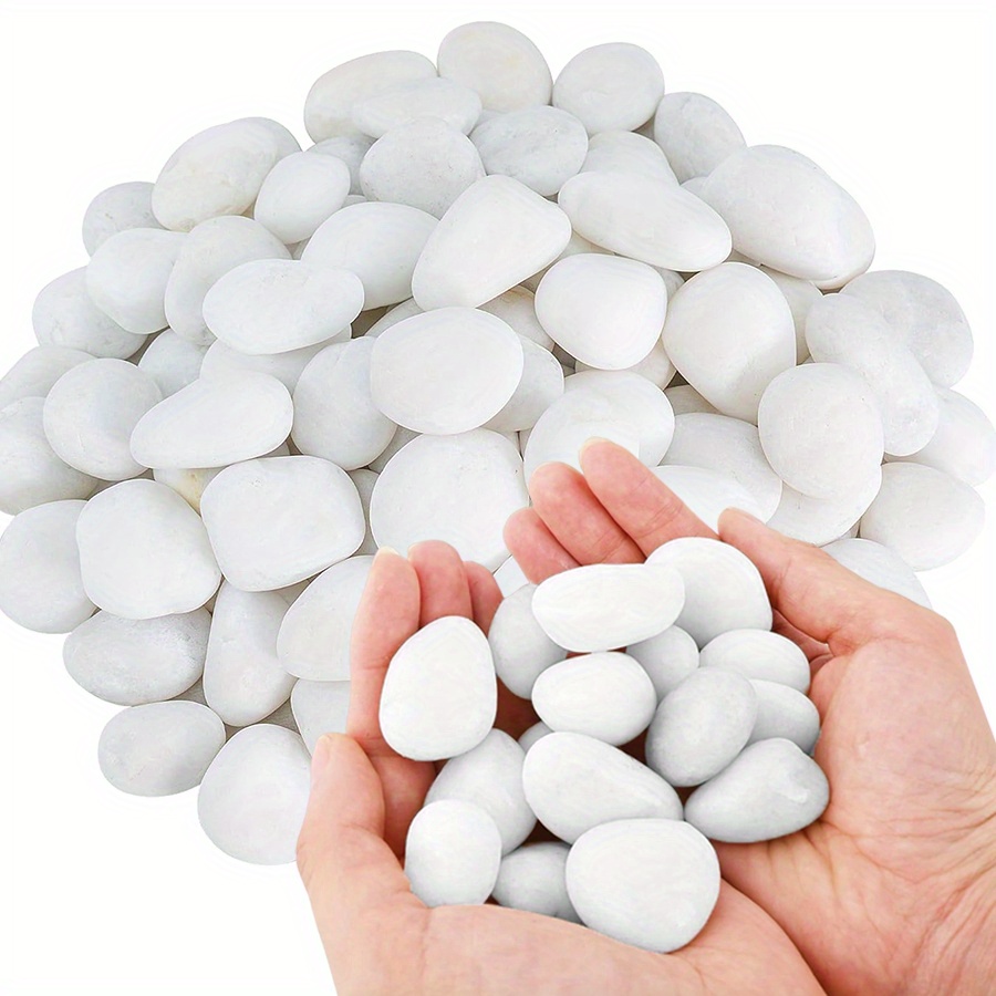 Aquarium Decoration Rock - หินกรวดขัดเงาสีขาวธรรมชาติ ขนาด 2-3 ซม. น้ำหนัก 200/400