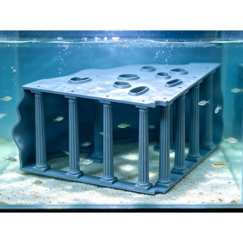 Aquarium Fish Bridge - ของตกแต่งตู้ปลา PETG รูปแบบเสาโรมัน ถ้ำ พระราชวัง สำหรับปลาและกุ้ง