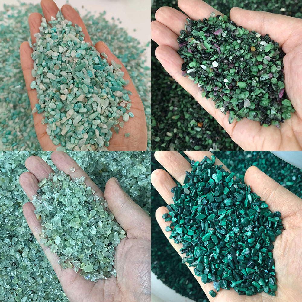 Aquarium Decoration Rock - หินธรรมชาติ คริสตัล มินิเพอริดอท อเมซอนไนต์ มาลาไคต์ ชิปส์
