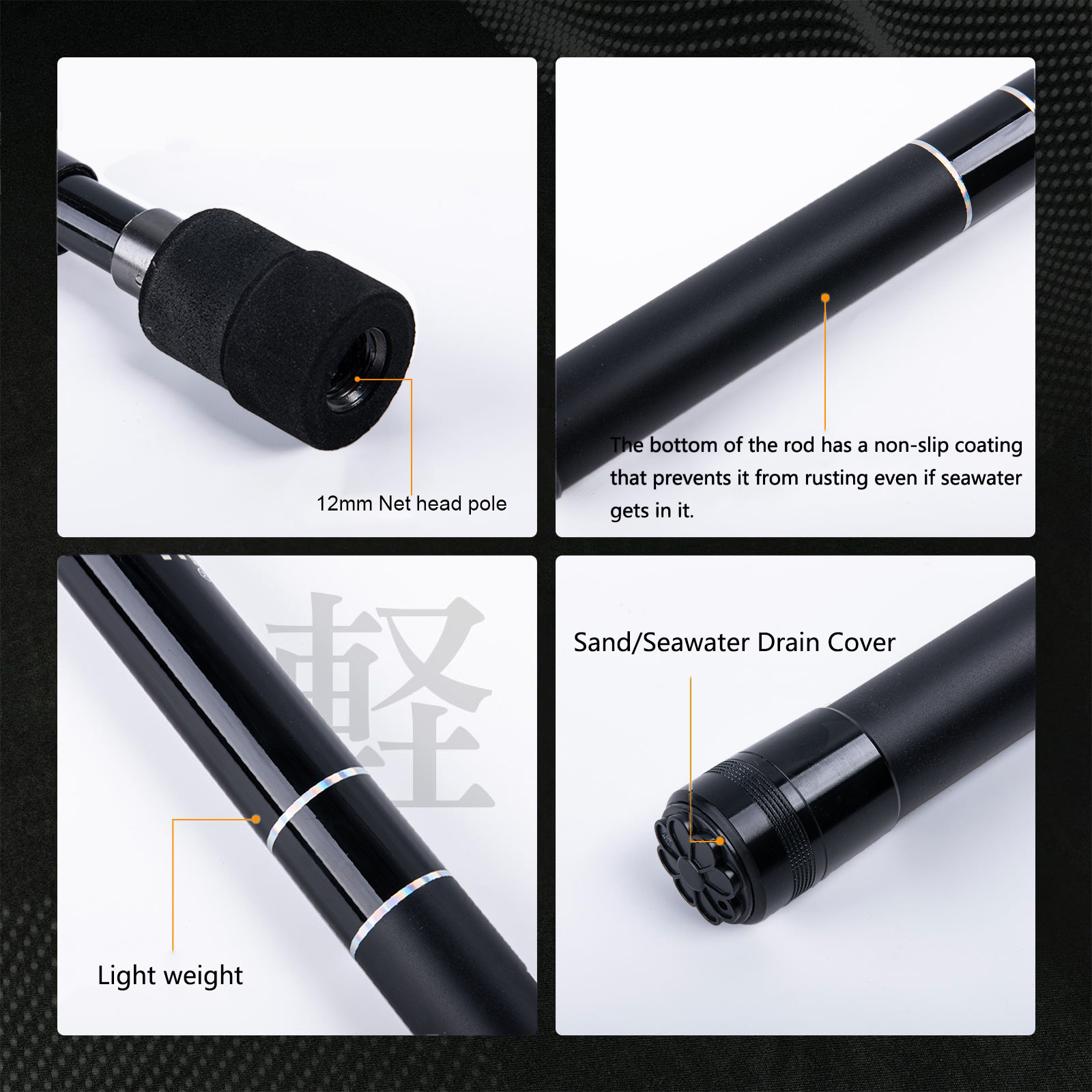 Goture ตกปลาสุทธิ POLE 2.1M 3. - Fish Net Handle บทวิจารณ์และราคา