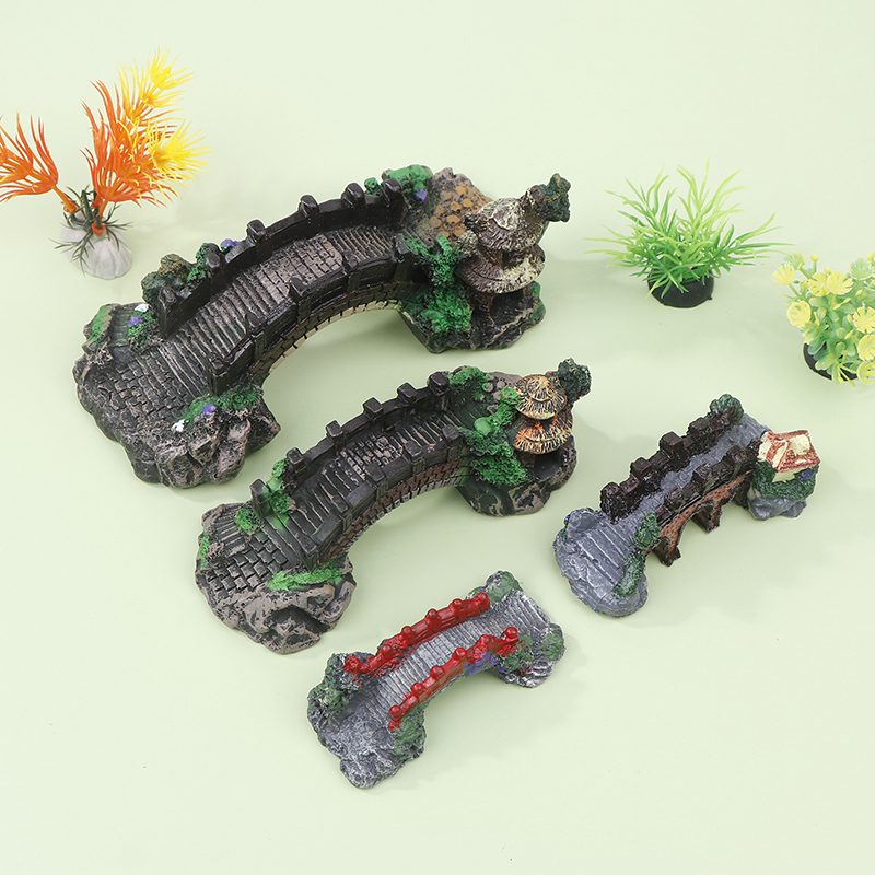1PC ถังปลาประดิษฐ์สะพานเรซิ่นต - Aquarium Fish Bridge บทวิจารณ์และราคา