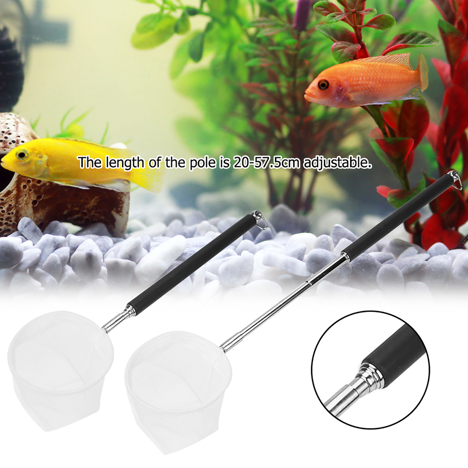 ตาข่ายจับปลาในตู้ปลาแบบปรับได้ - Fish Net Handle บทวิจารณ์และราคา