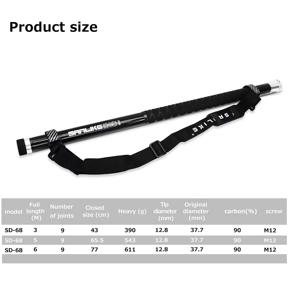 SANLIKE 3 M สีดํา Telescopic ค - Fish Net Handle บทวิจารณ์และราคา